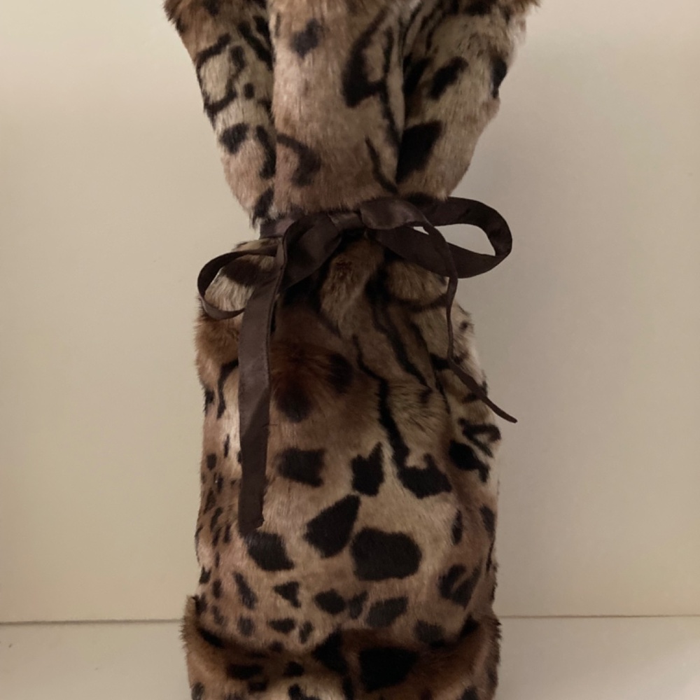 Dennis Basso Home Faux Fur Wine or Champagne Bag/Animal Print/NEW!